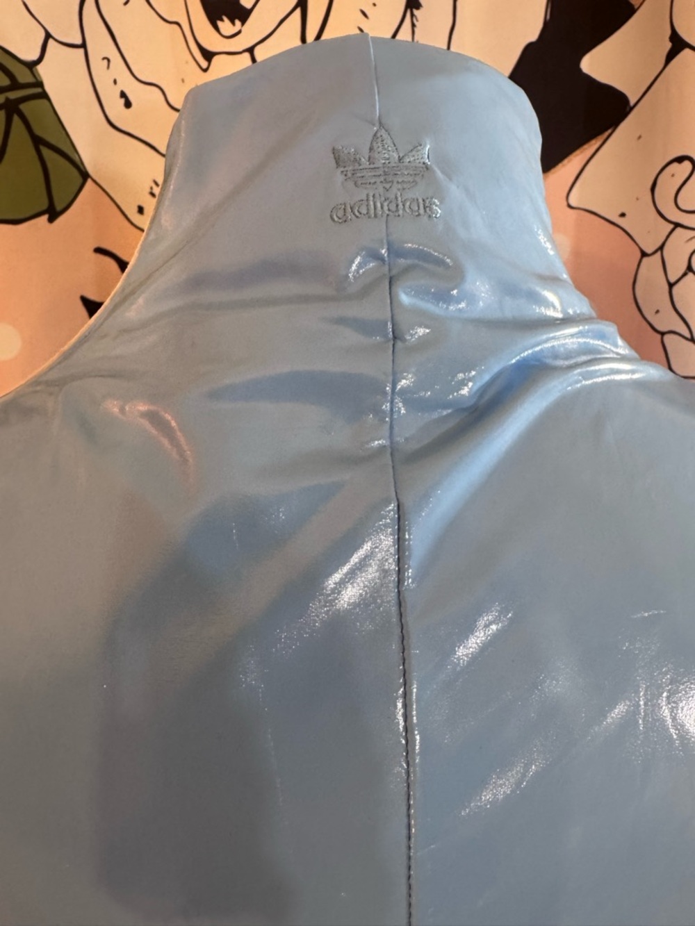 adidas x IVY PARK Light Blue 1/2 Zip Latex Mini Dress - Size Medium - Picture 12 of 16